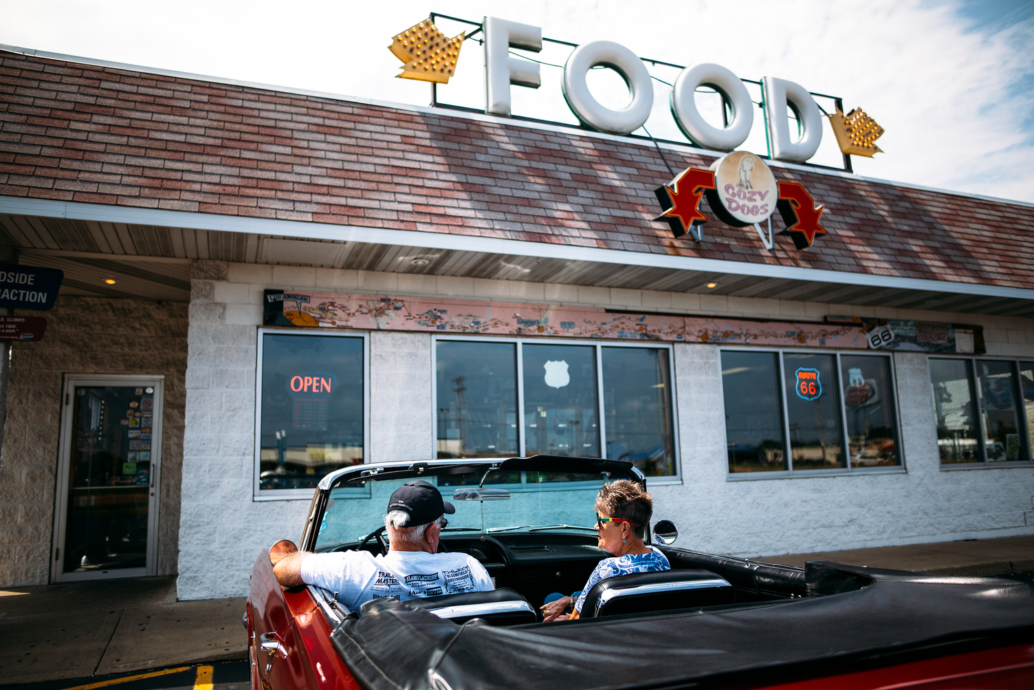 Crusing into the Cozy Dog Drive In in Springfield, Illinois