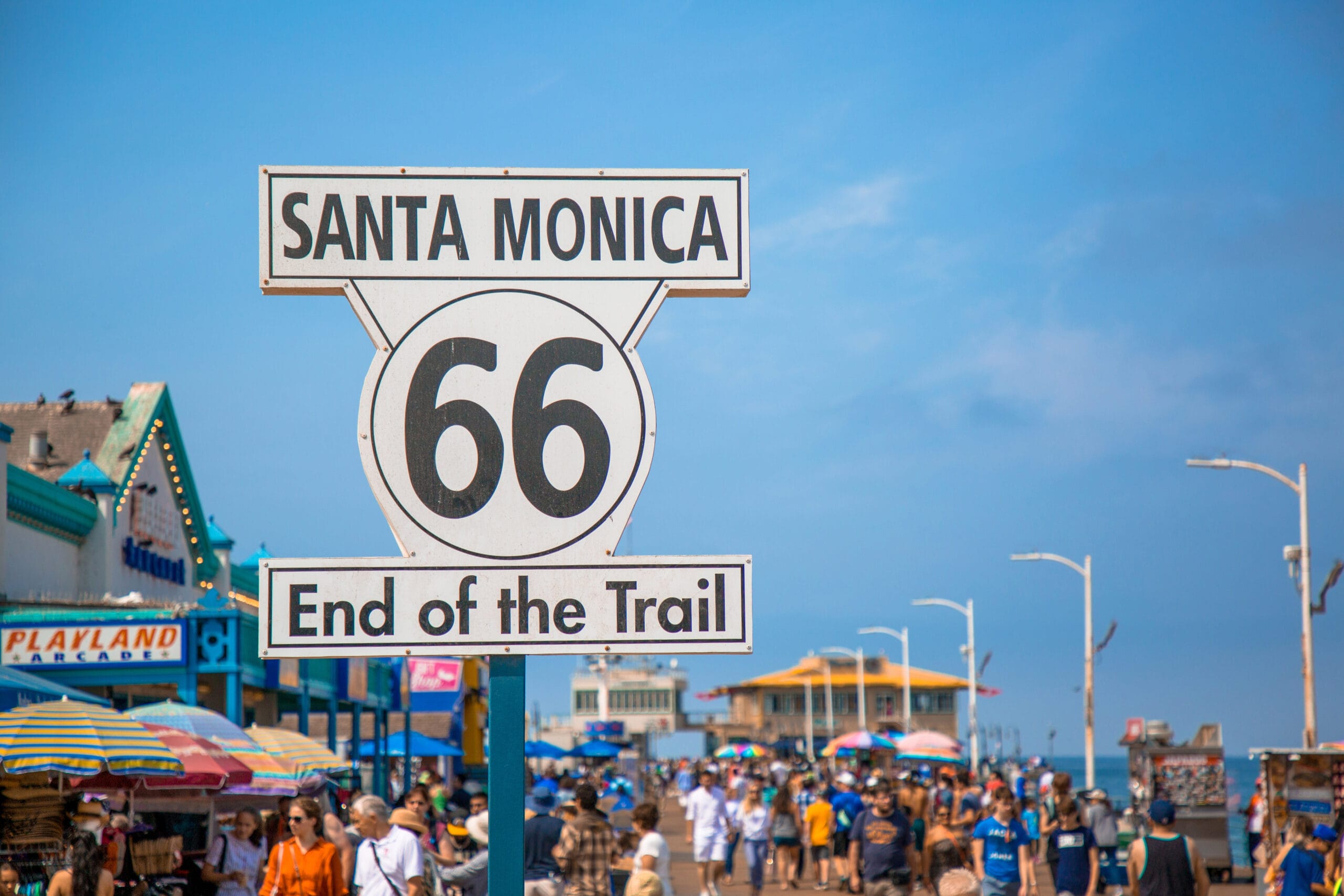Santa Monica Pier extending over the Pacific Ocean