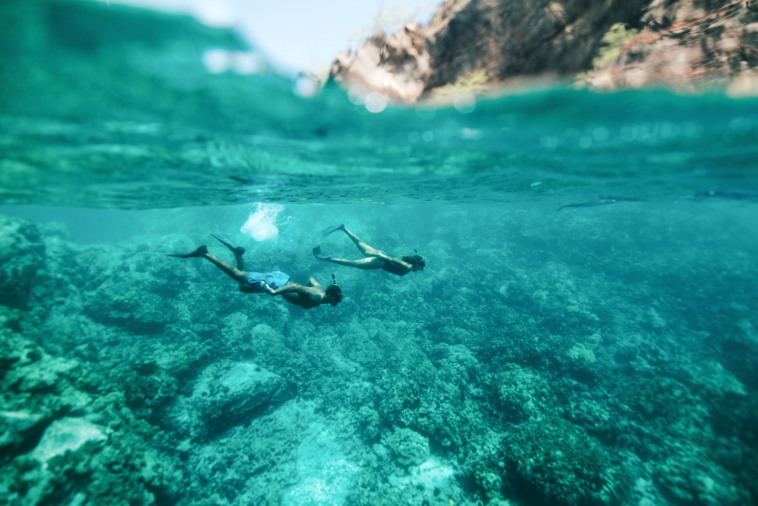 Snorkeling crystal-clear waters off the coast of Hawaiʻi. Credit: Island of Hawaii Visitors Bureau