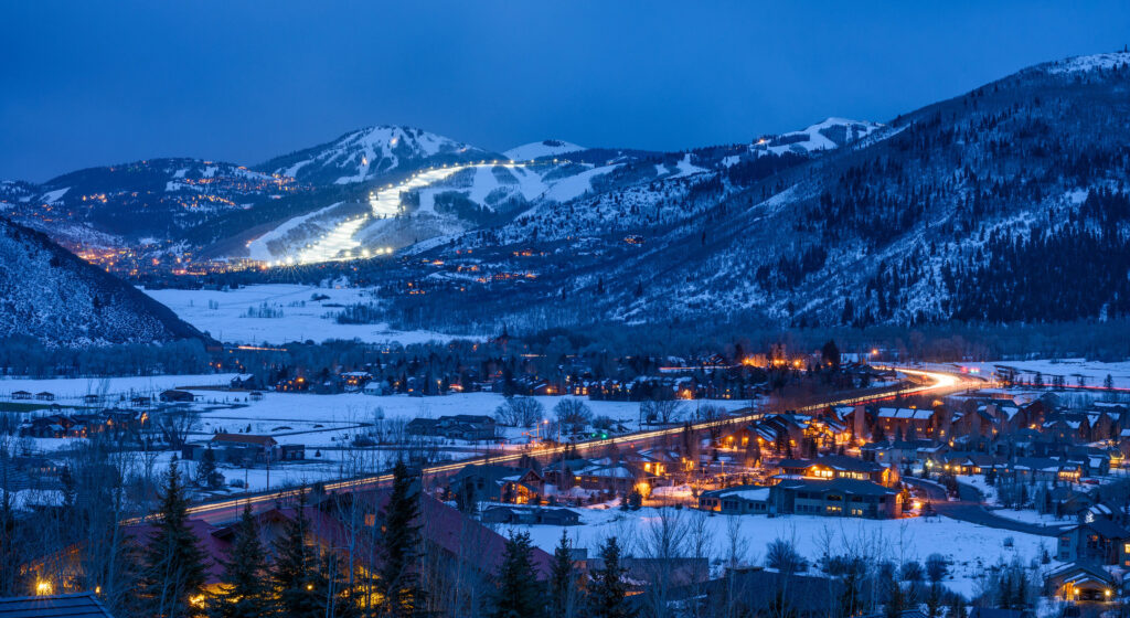 Mountains at dusk in Park City

