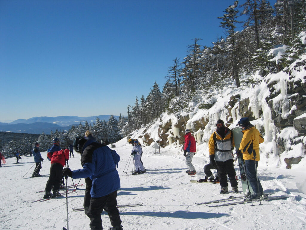 Skiers mountain-side at Killington Resort

