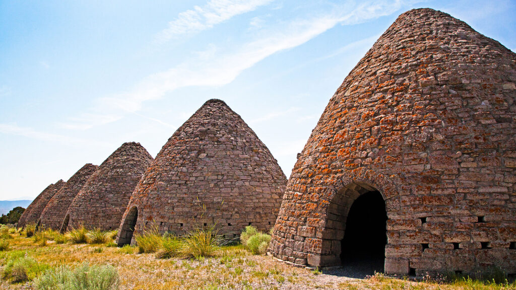 The beehive-shaped Ward Charcoal Ovens used for melting ore during the silver boom
