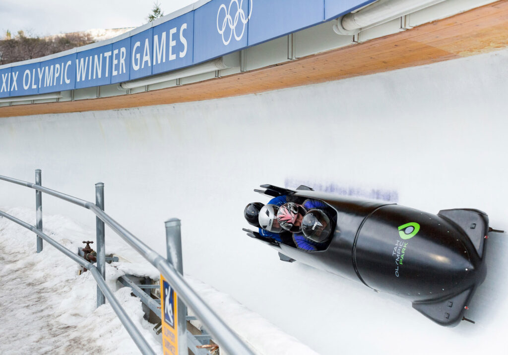 Bobsled track at Utah Olympic Park in Park City, Utah
