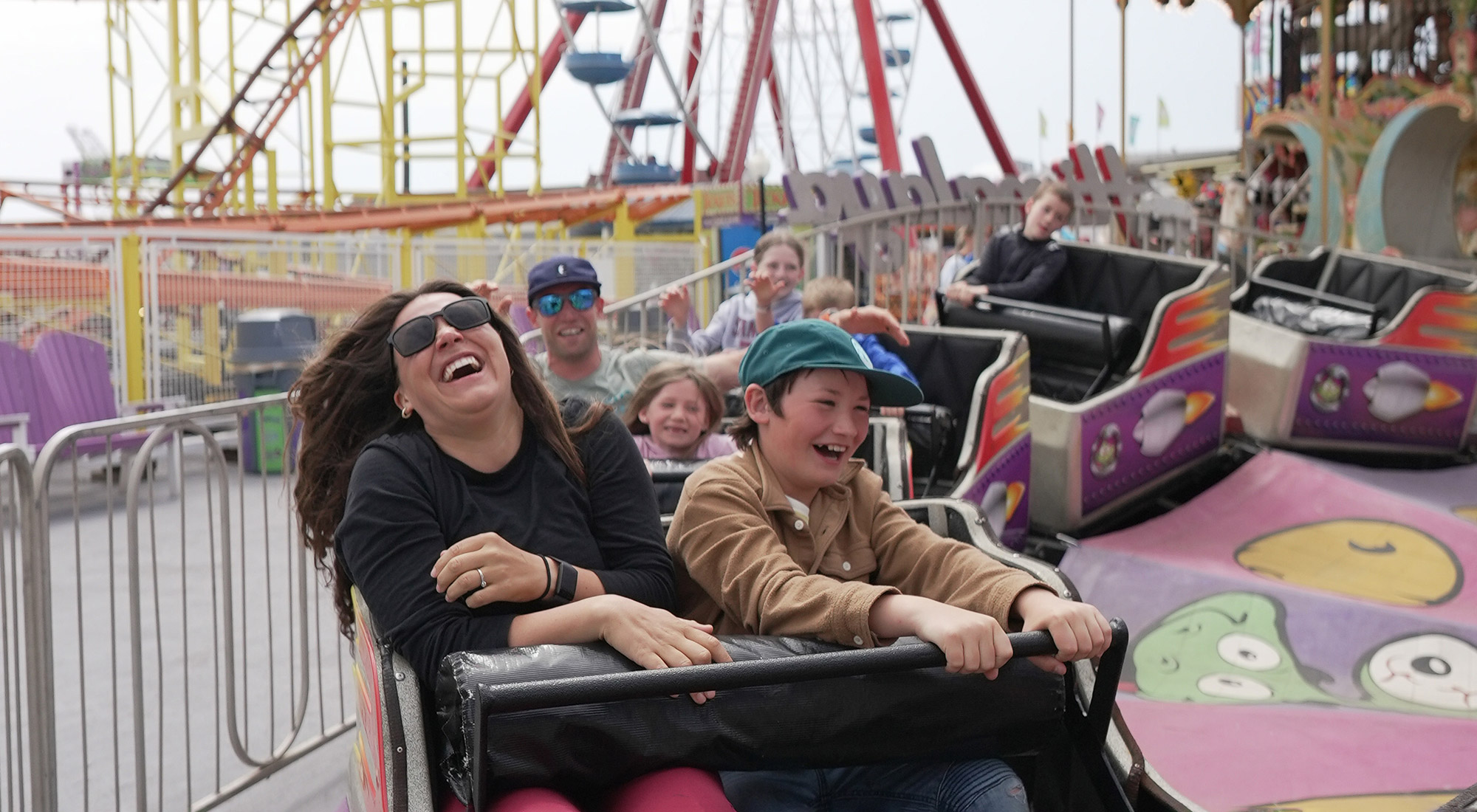 Atrações do calçadão em Ocean City, Maryland