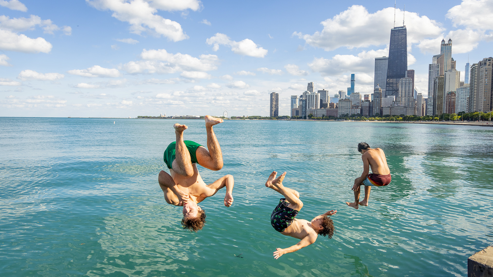 Play time on the Lake Michigan waterfront in Chicago, Illinois