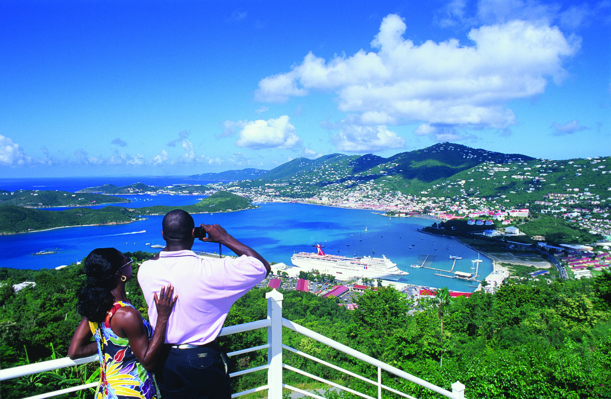 Views of the harbor from the Charlotte Amalie Harbor Walk on St. Thomas in the U.S. Virgin Islands; Credit: U.S. Virgin Islands Department of Tourism