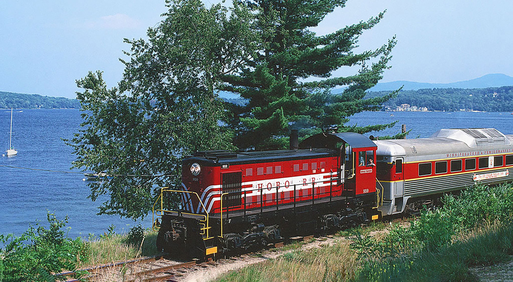 The Winnipesaukee Scenic Railroad near Meredith, New Hampshire; Credit: John Sesonske
