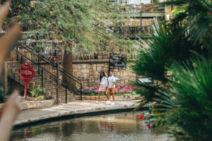 Couple on the River Walk in San Antonio, Texas