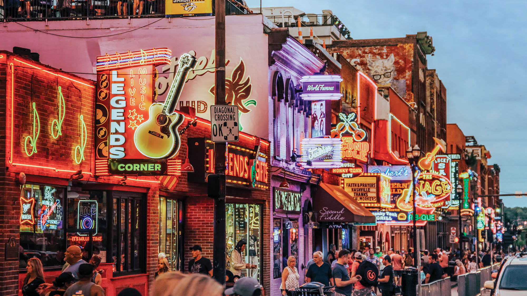 Lower Broadway in Downtown Nashville, Tennessee