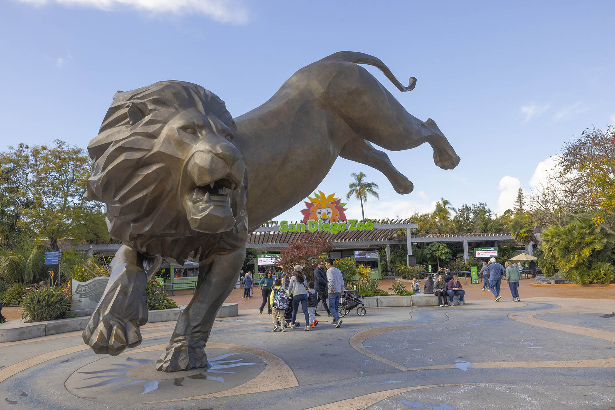 The statue of Rex the Lion at the San Diego Zoo in San Diego, California; Credit: Ken Bohn
