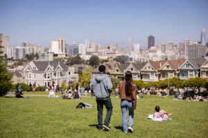Hanging out at Alamo Square Park in San Francisco, California; Credit: Nikki Ritcher