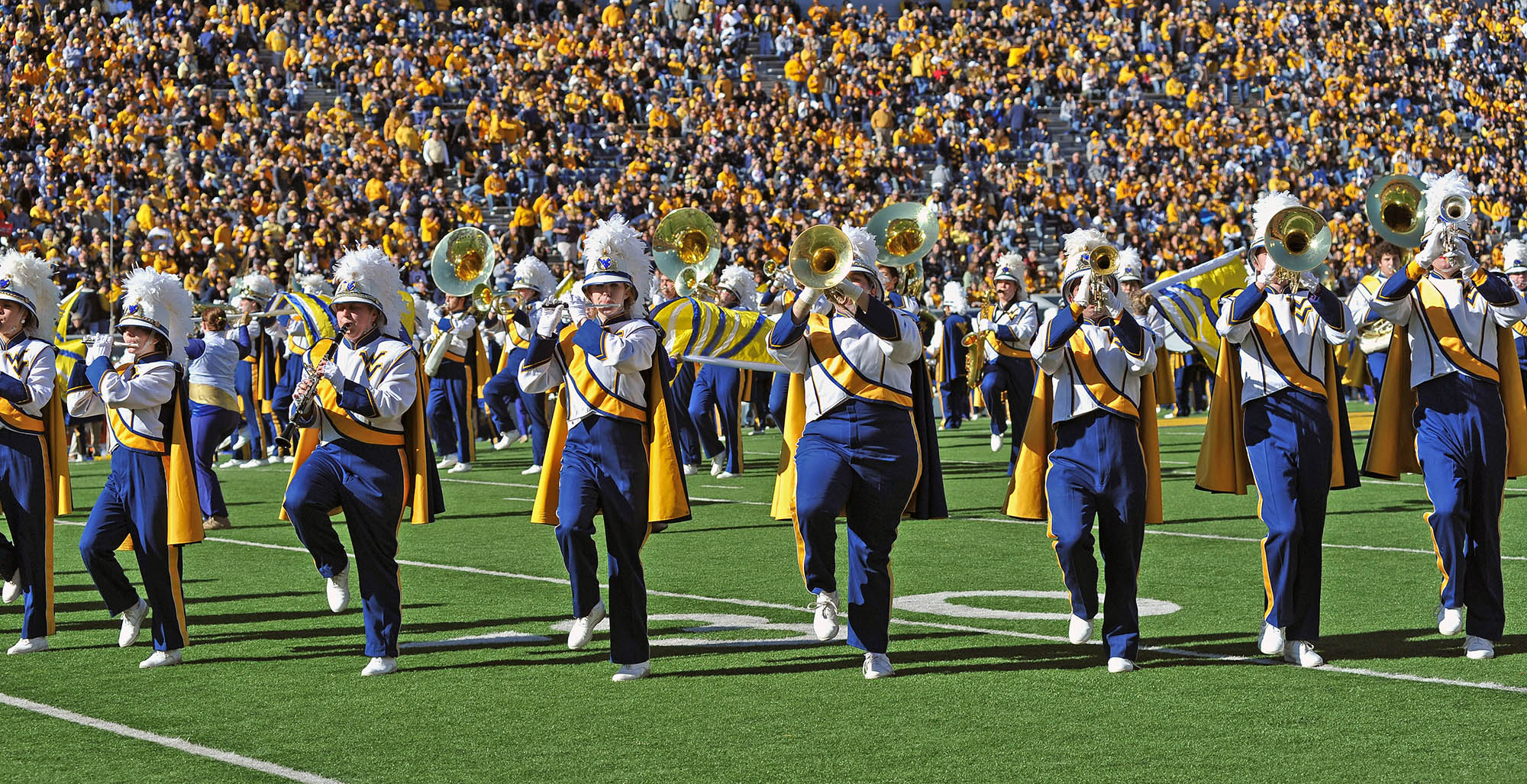 The Pride of West Virginia marching band in Morgantown, West Virginia

