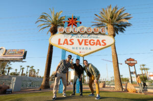 Visitors at the Welcome to Fabulous Las Vegas Sign in Las Vegas, Nevada.