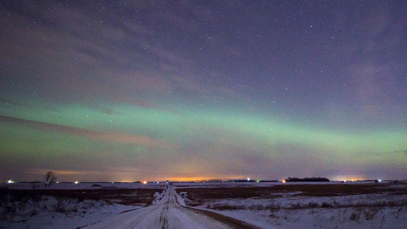 ノースダコタ州グランドForks近郊のオーロラ 