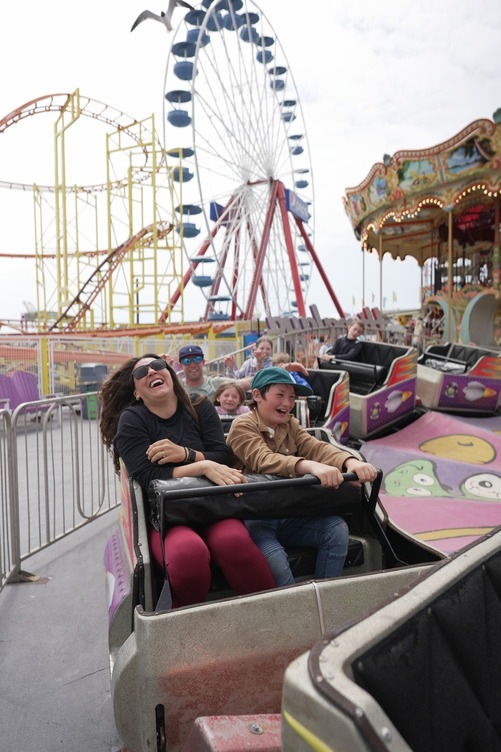 Giostre sul lungomare a Ocean City, nel Maryland