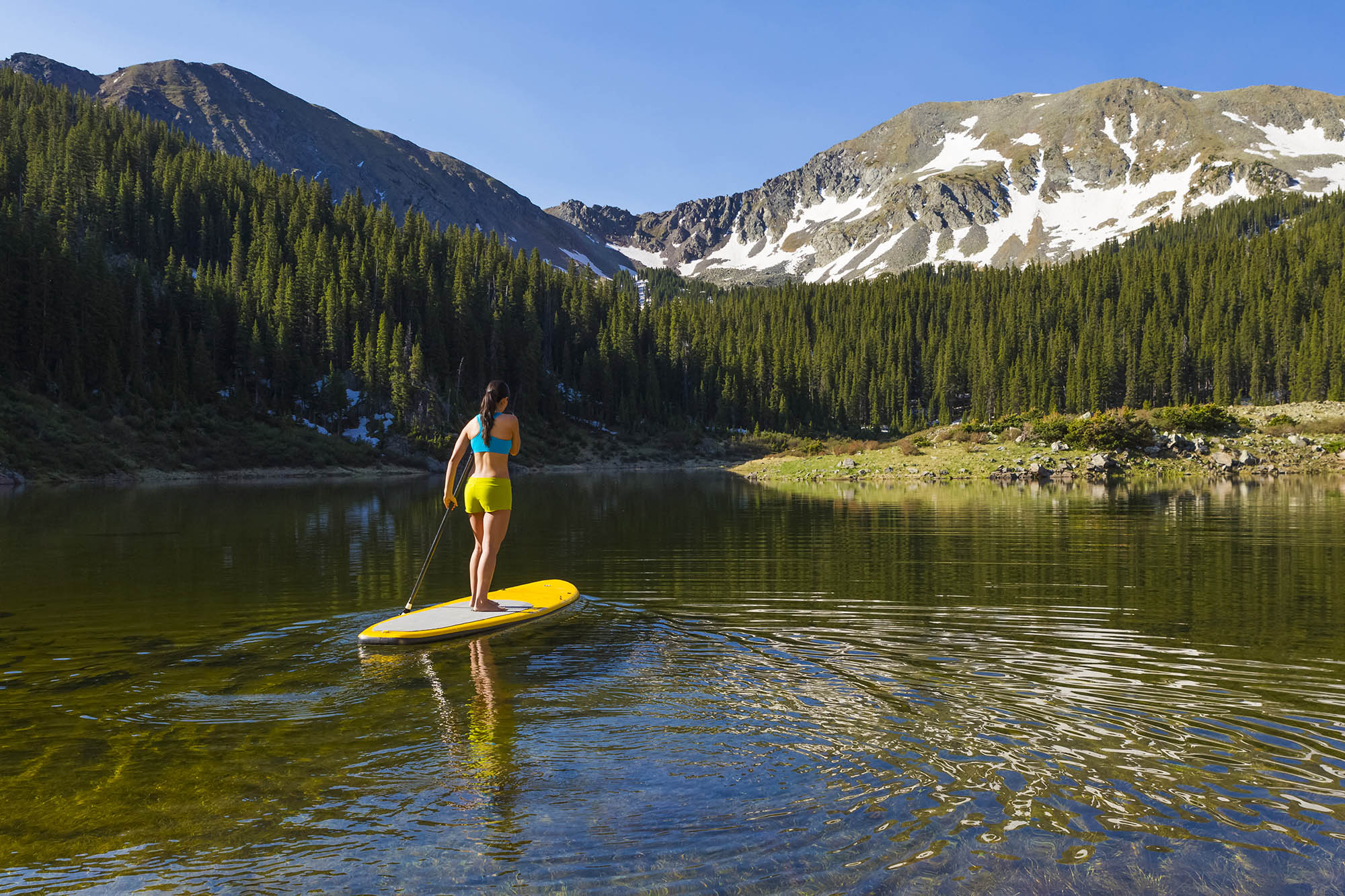 Paddleboarding on Williams Lake near Taos, New Mexico