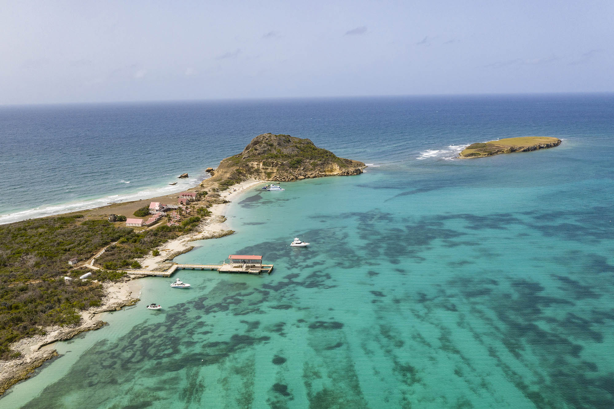 Aerial view of Isla Caja de Muertos near Ponce, Puerto Rico