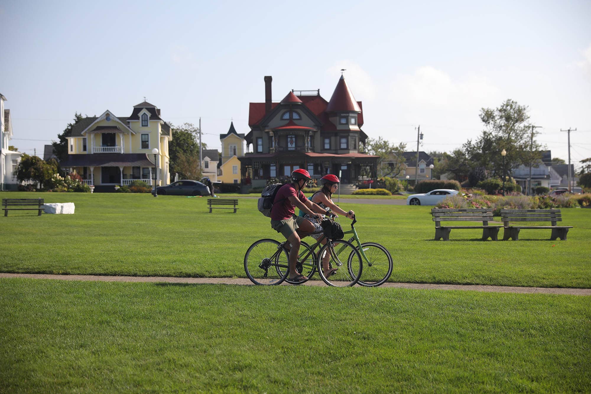 Faire du vélo à Oak Bluffs, Martha's Vineyard, Massachusetts