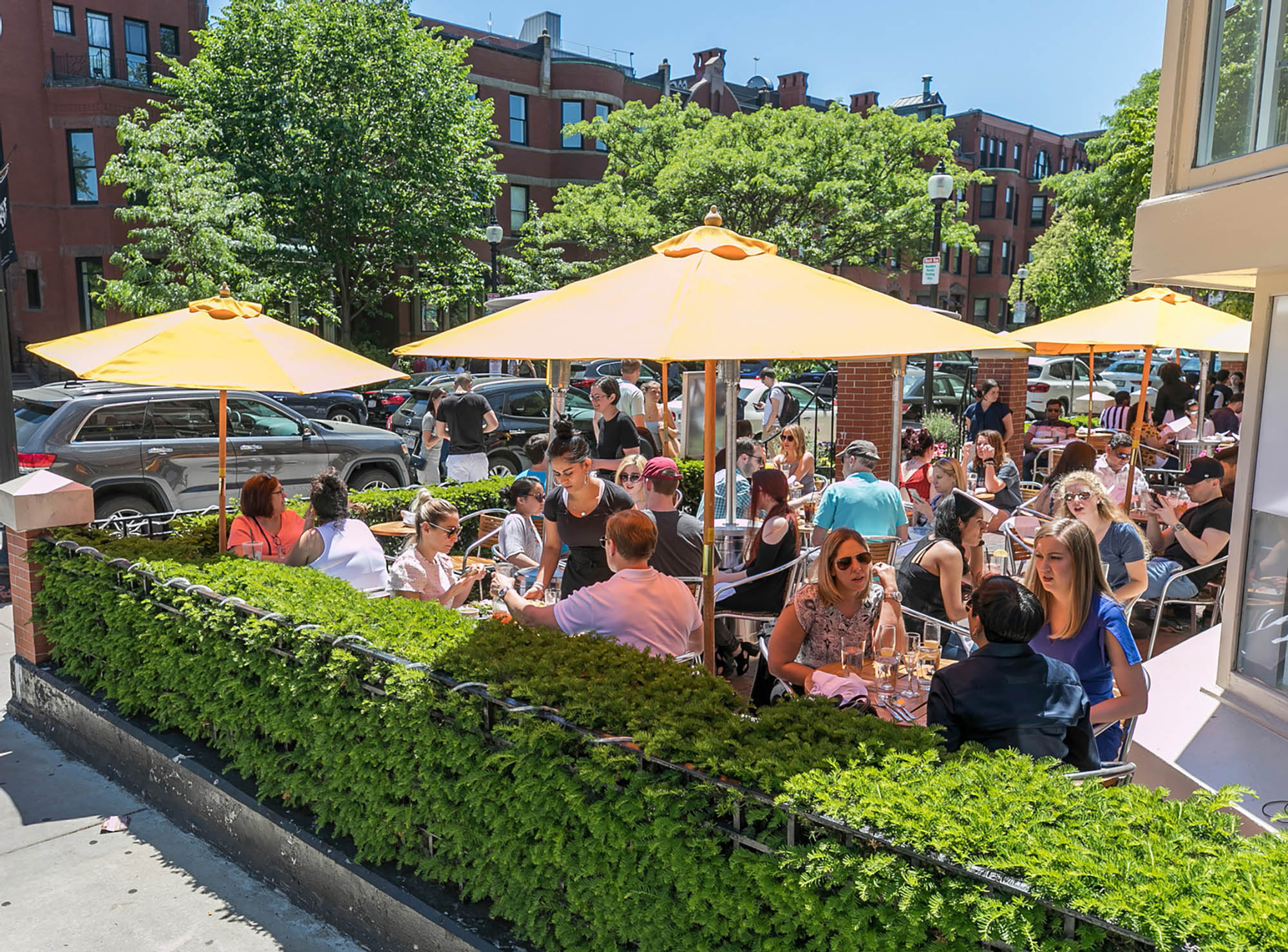 The patio of MIDA in Boston, Massachusetts; Credit: Kyle Klein