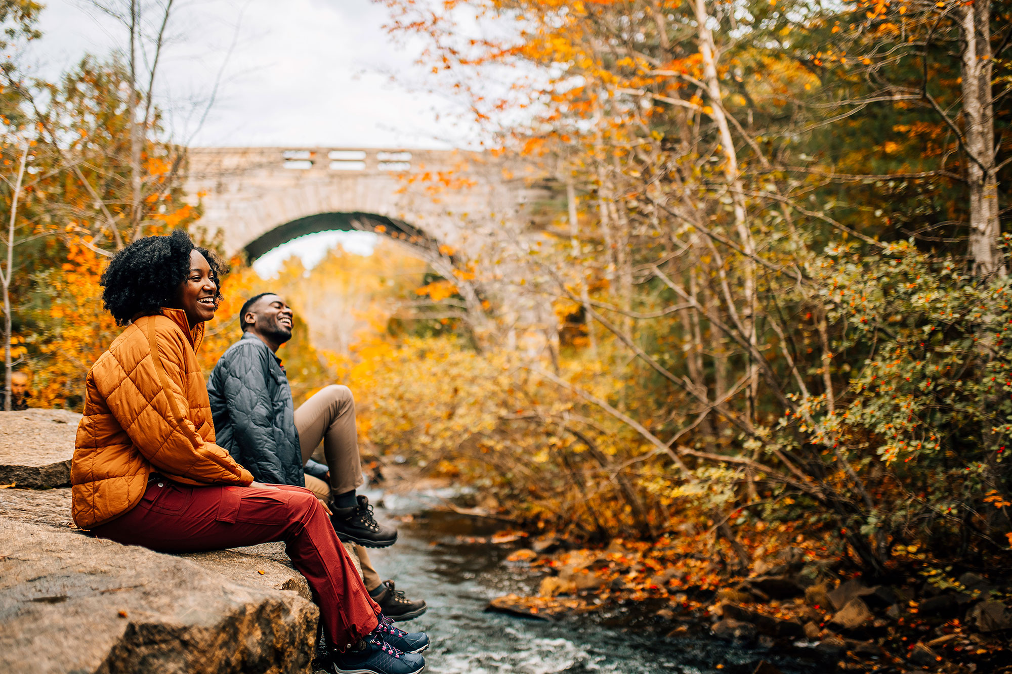 El follaje otoñal en el Parque Nacional Acadia, Maine