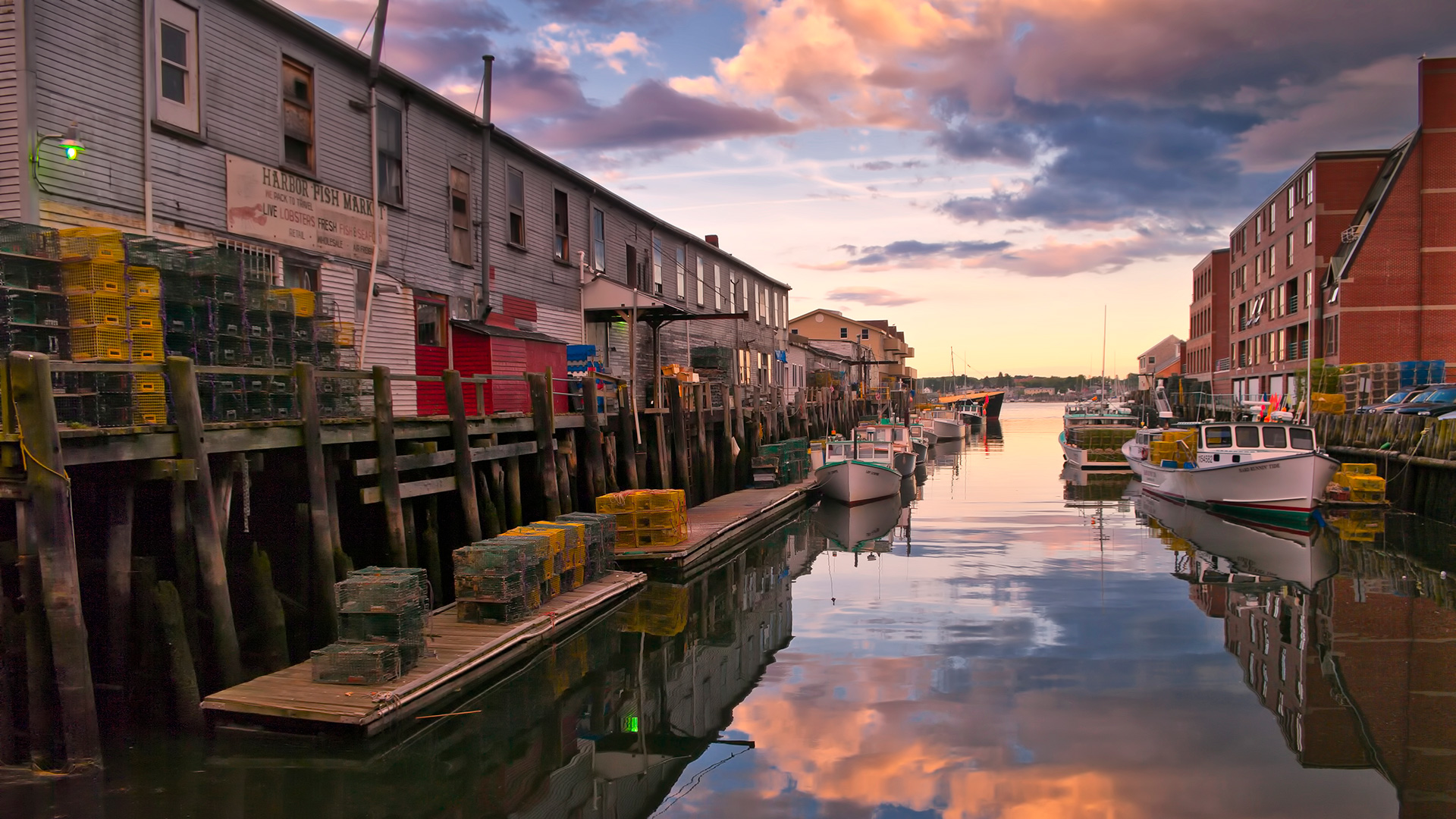 La zona portuaria en activo de Portland, Maine