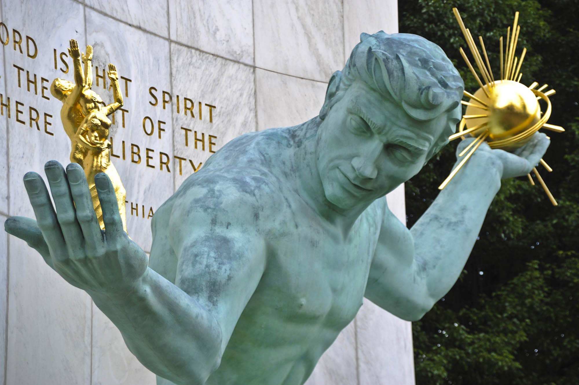 The Spirit of Detroit statue in Downtown Detroit, Michigan