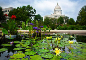 Carnahan Memorial Garden and Missouri State Capitol Building in Jefferson City, Missouri; Credit: Tyler Beck Photography