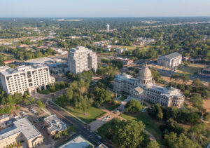 Aerial view of Jackson, Mississippi