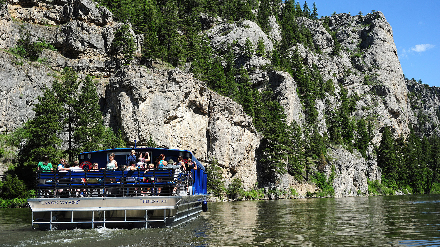 Gates of the Mountains boat tour on the Missouri River from Helena, Montana; Credit: Eliza Wiley