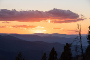 Sunset over Stemple Pass near Helena, Montana