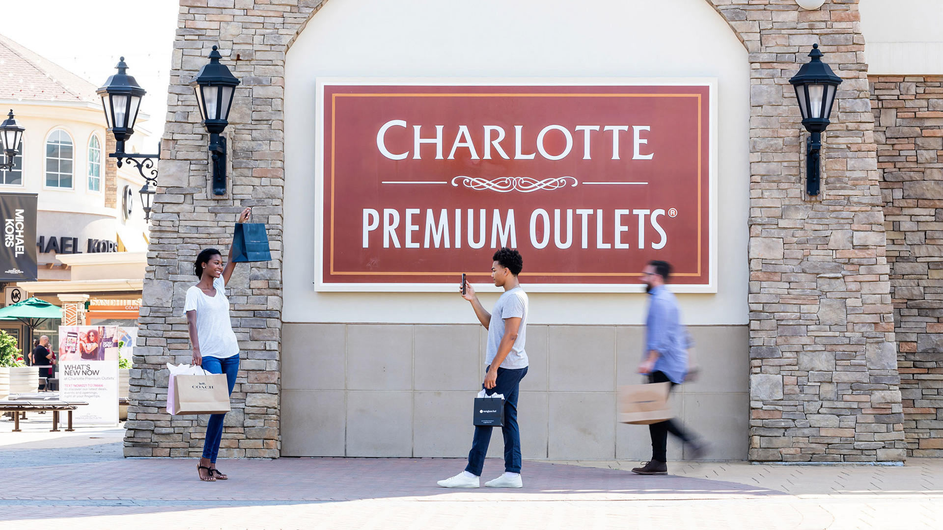 Shoppers at the Charlotte Premium Outlets in Charlotte, North Carolina; Credit: Charlotte Regional Visitors Authority