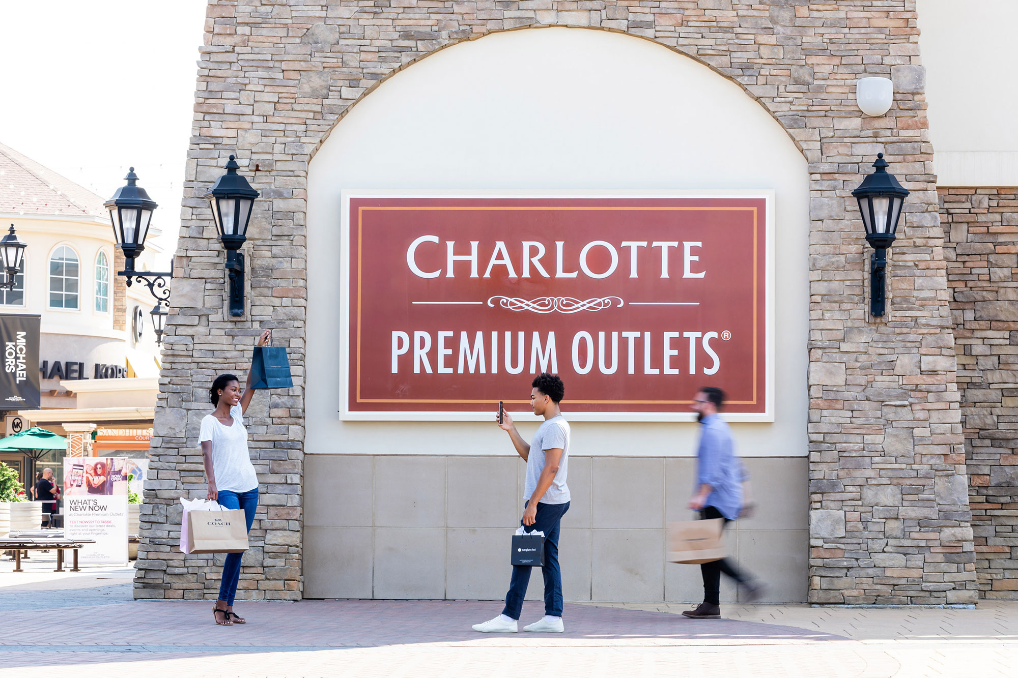 Shoppers at the Charlotte Premium Outlets in Charlotte, North Carolina; Credit: Charlotte Regional Visitors Authority
