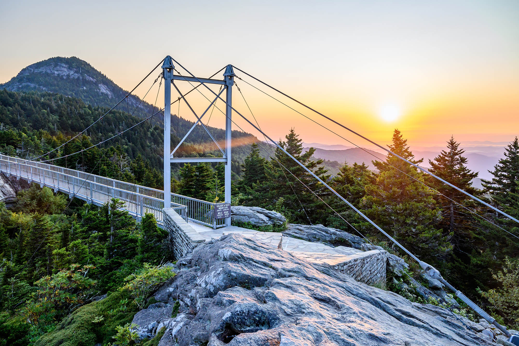 Grandfather Mountain Nature Park & Swinging Bridge in North Carolina