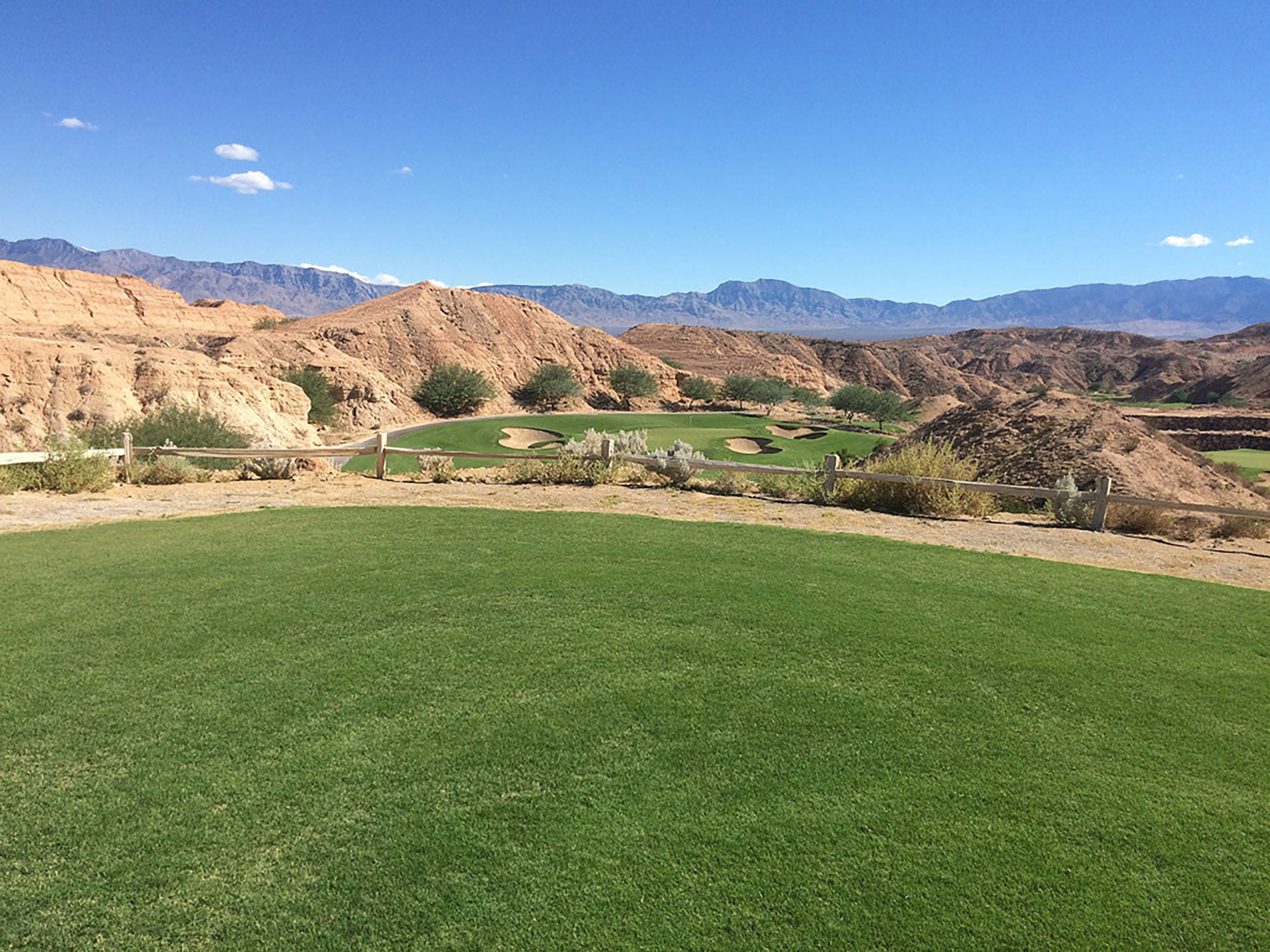 Beautiful sunny day on a golf course near Las Vegas, Nevada.