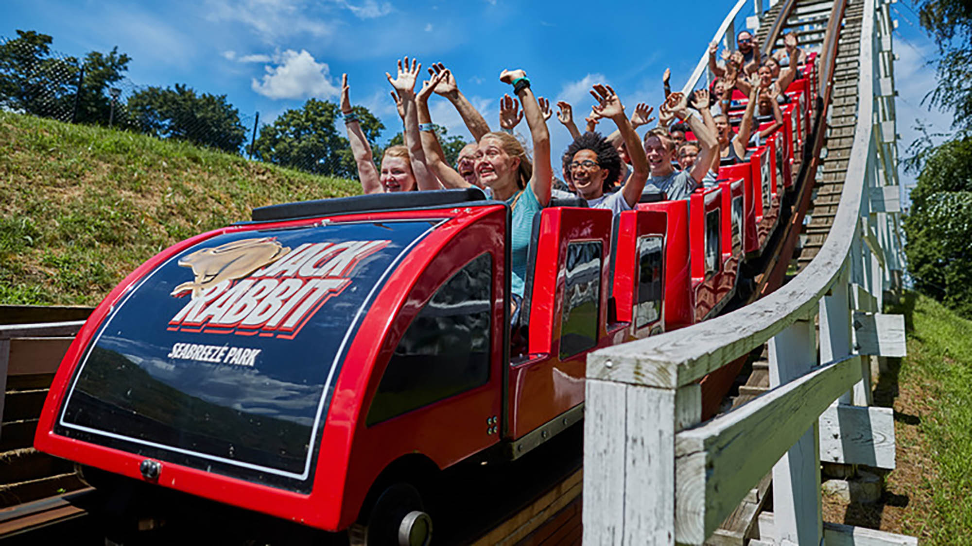 The Jack Rabbit coaster at Seabreeze Amusement Park in Rochester, New York

