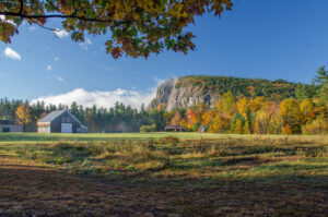 Cathedral Ledge behind Lucy Farm in North Conway, New Hampshire