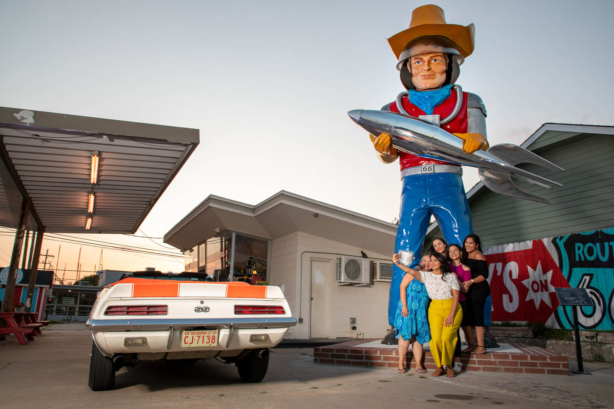 Buck Atom Space Cowboy sculpture at Buck Atom’s Cosmic Curious in Tulsa, Oklahoma
