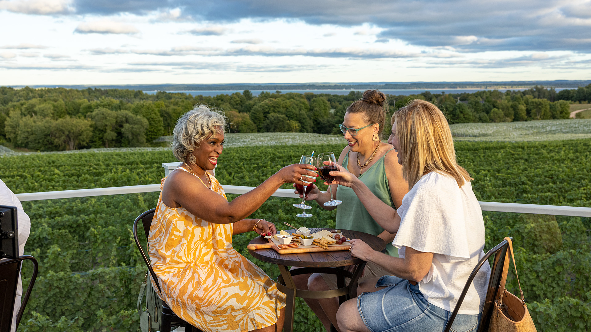 Sipping wine on the Traverse Wine Coast in Traverse City, Michigan
