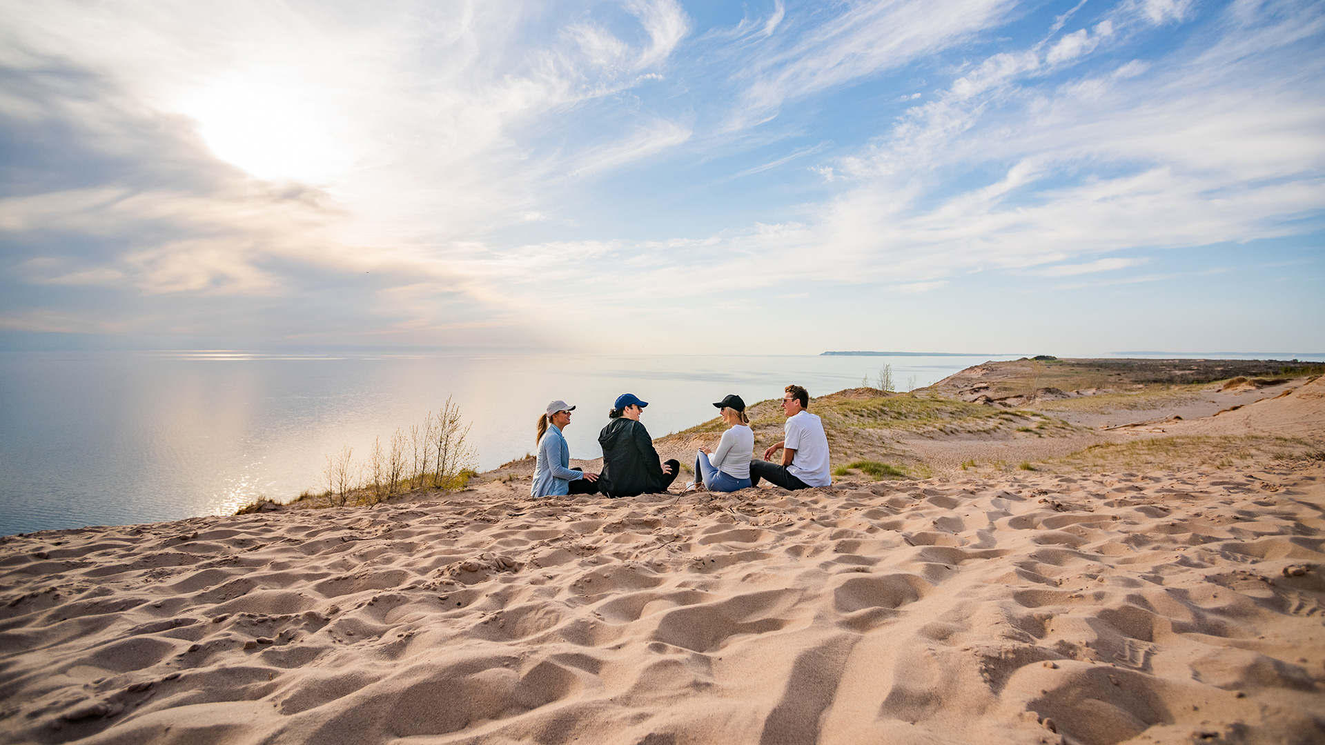 Pierce Stocking Scenic Drive viewpoint over Lake Michigan in Empire, Michigan