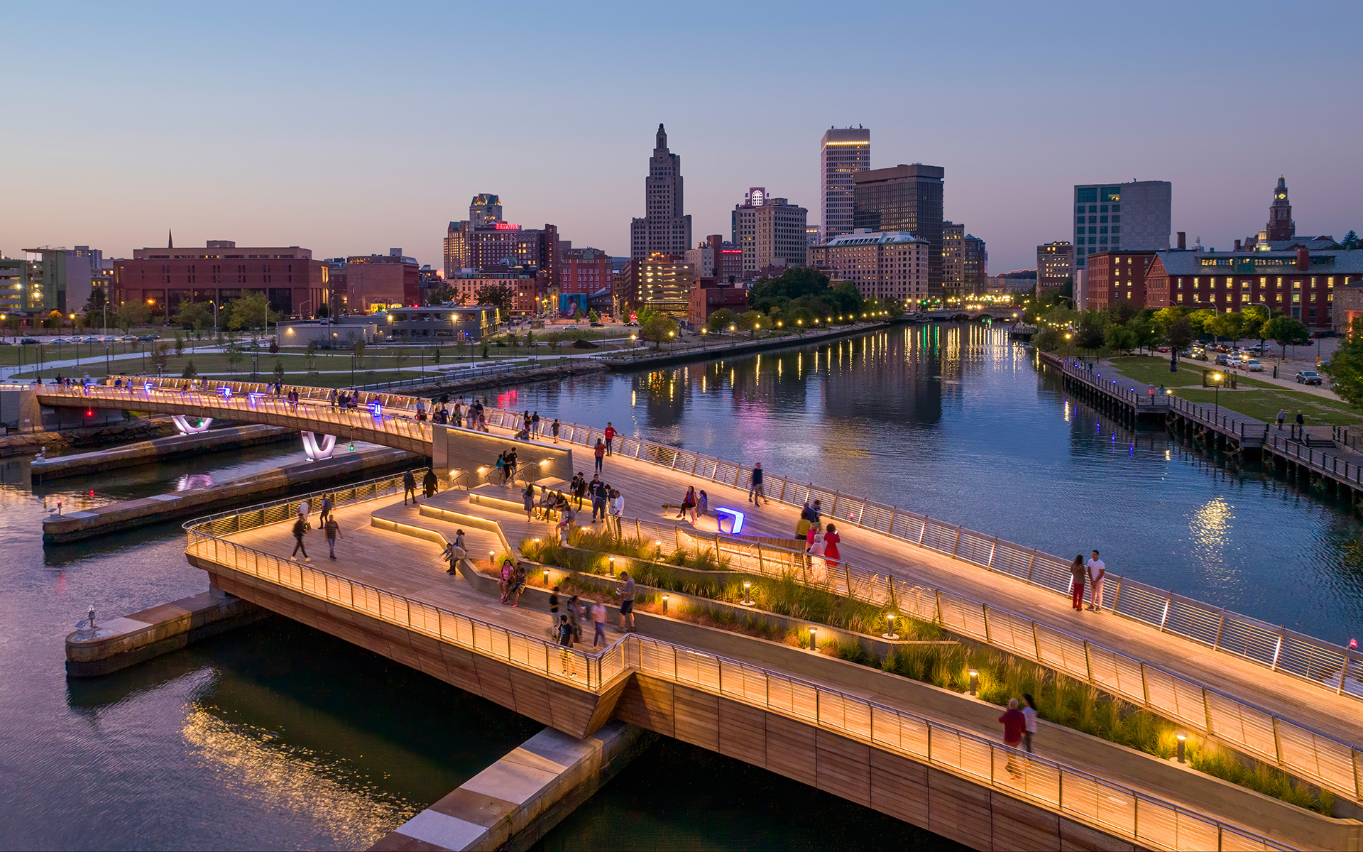 Pedestrian bridge in Providence, Rhode Island