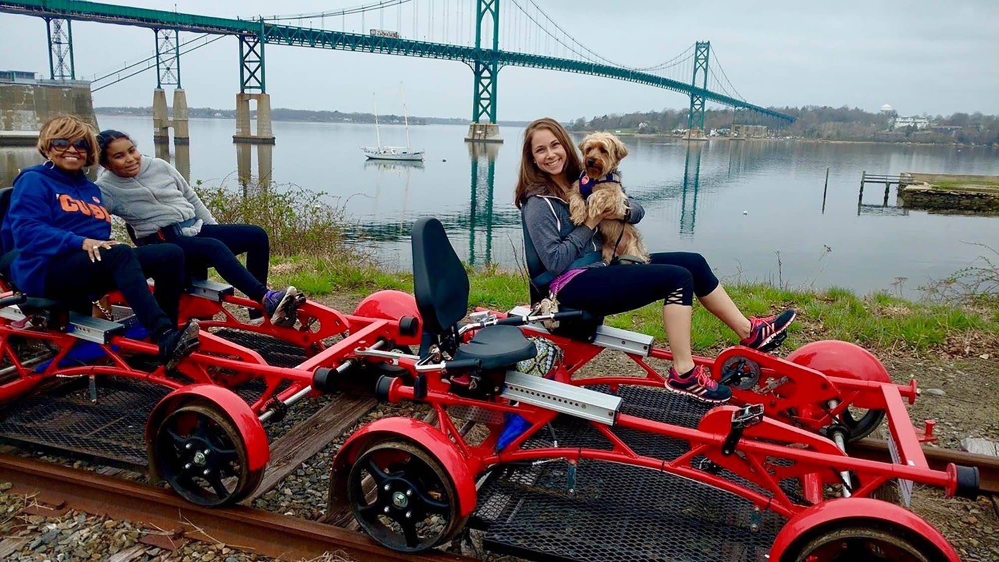 Rail explorers in Newport, Rhode Island
