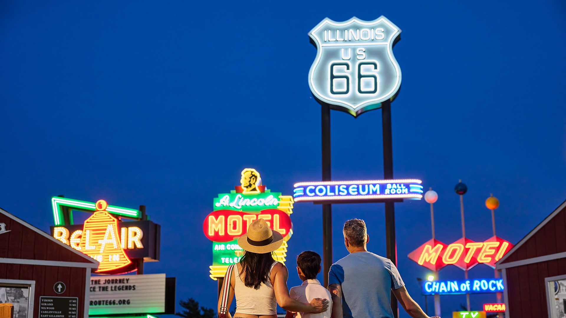 Route 66 Legends Neon Park in Springfield, Illinois