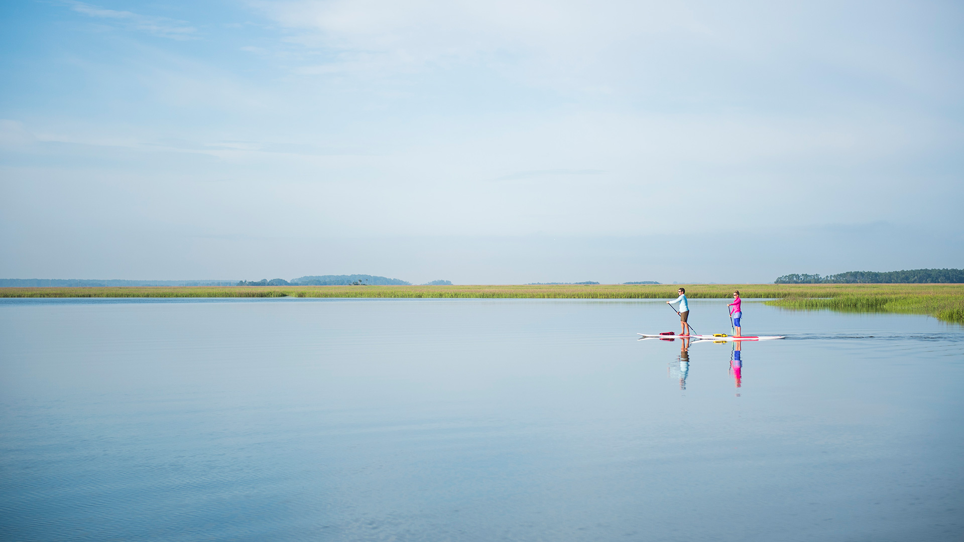 Paddleboarding off the coast of Hilton Head Island, South Carolina