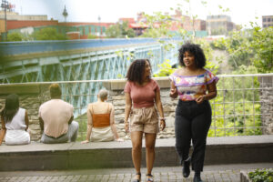 Pont de Rennes pedestrian bridge in Rochester, New York; Credit: Matt Wittmeyer