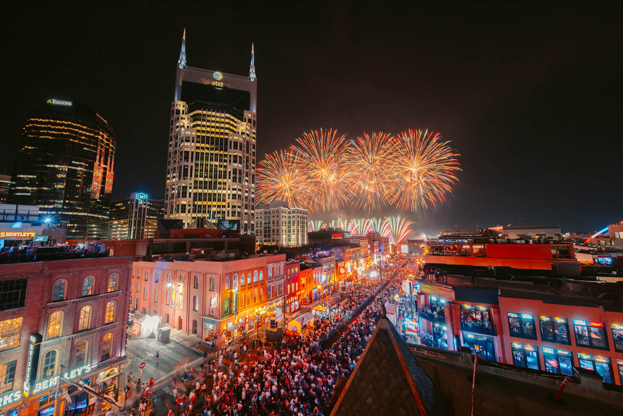 Fourth of July fireworks in Nashville, Tennessee