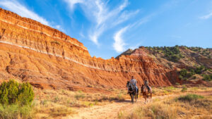Horseback riding in Palo Duro Canyon State Park near Amarillo, Texas
