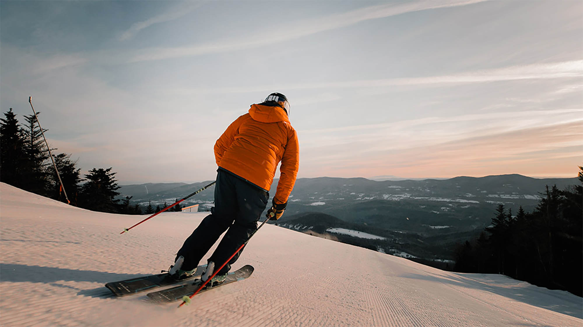 Downhill skiing at Sugarbush near Burlington, Vermont