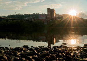 Riverfront view of Wheeling, West Virginia