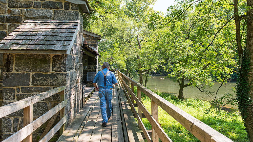 Uma vista panorâmica da orla perto do Hagley Museum Biblioteca Hagley Museum , em Wilmington, Delaware