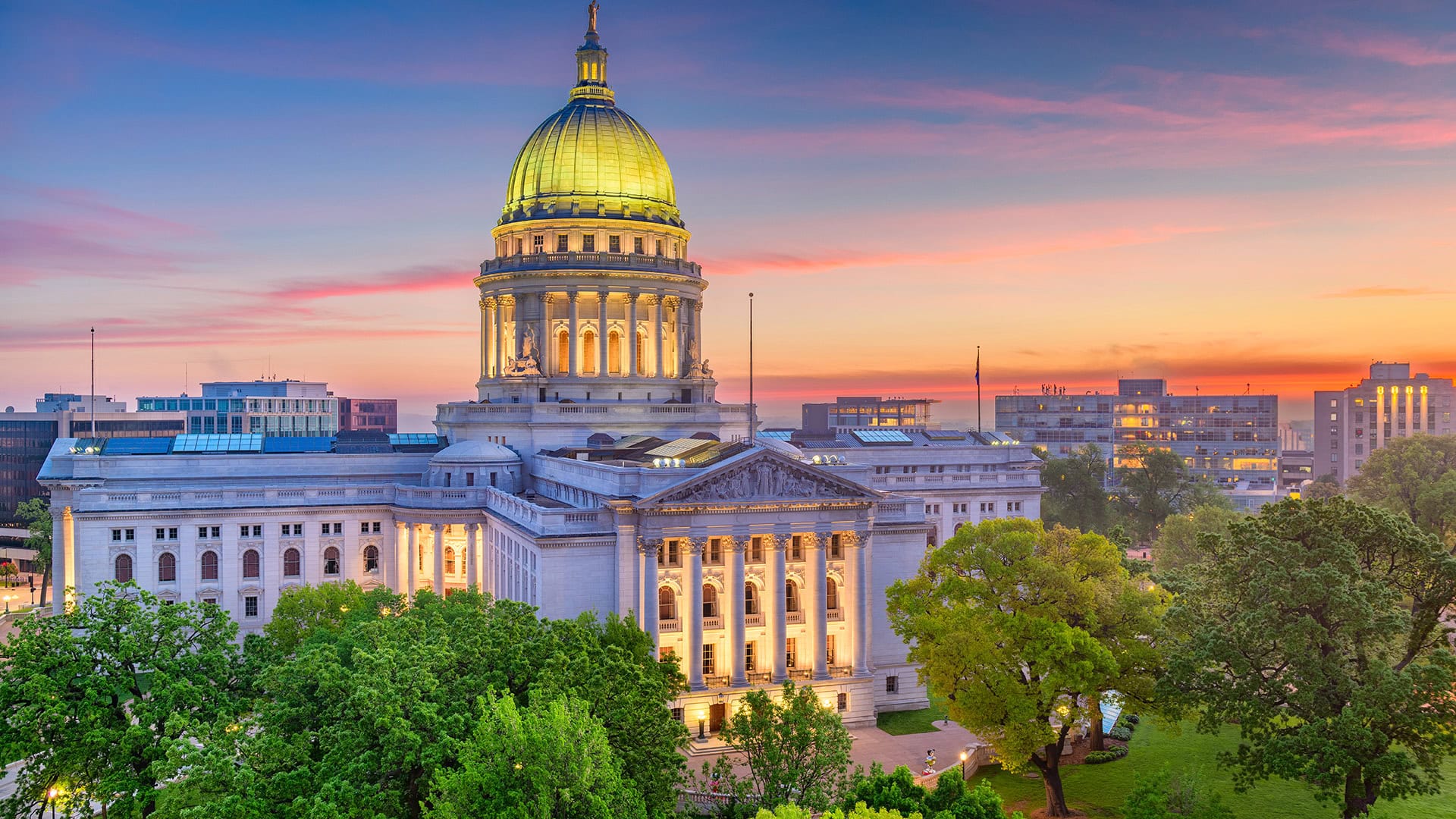 The Wisconsin State Capitol in Madison, Wisconsin; Credit: Destination Madison